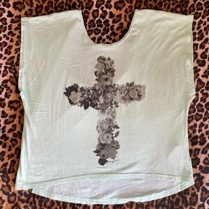Turquoise Cross Top